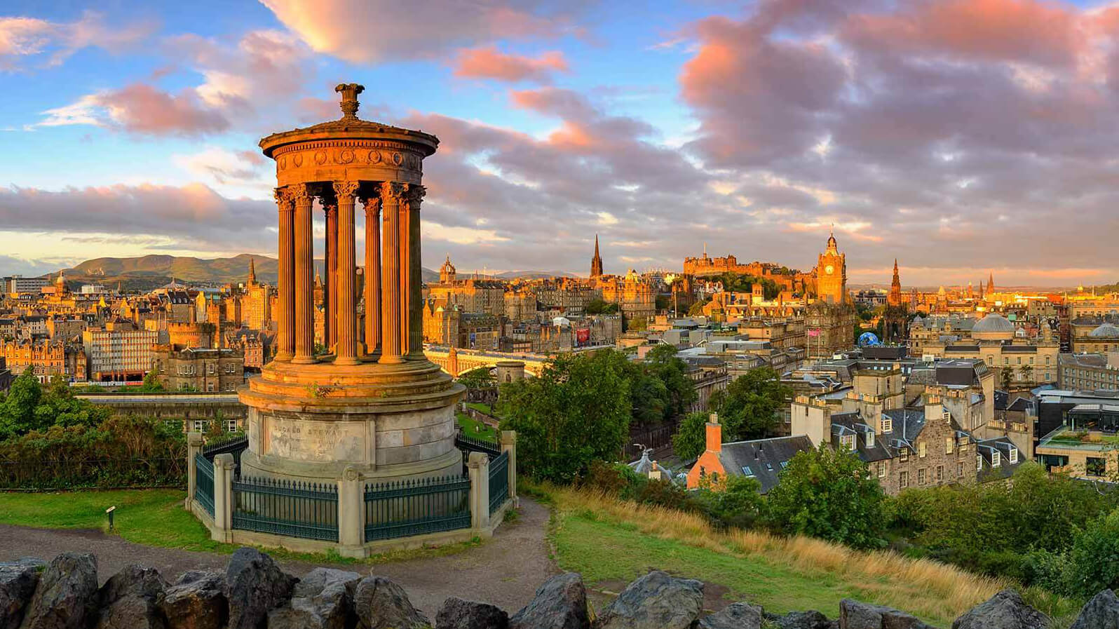 View of Edinburgh skyline from Carlton Hill.